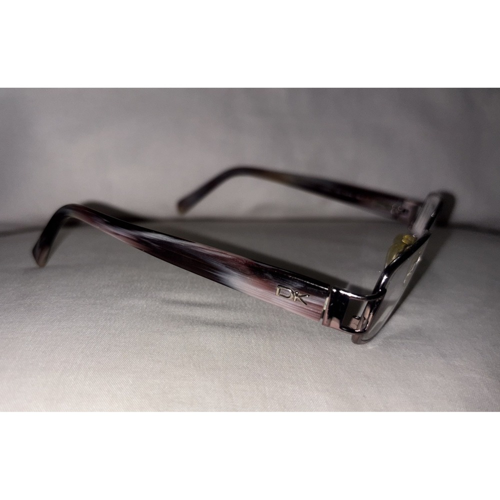 Donna Karen Silver Metal Rectangular Glasses Italy DK 3529 1035 51 16 130 Purple